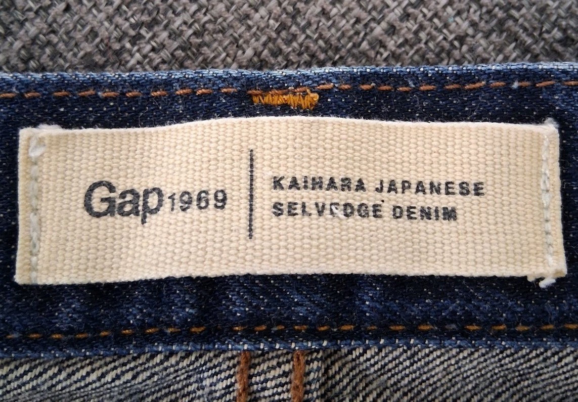 Gap Kaihara Japanese Raw Selvedge Denim Blue Jeans Button Fly Mens Size 31×28