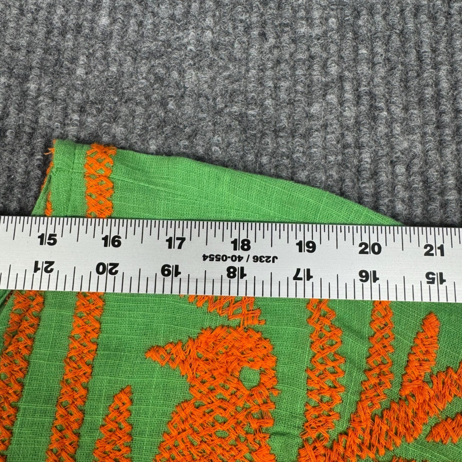 Sister Mary Eva Top Womens L Green Orange Embroidered Bird Cotton Boho Resort