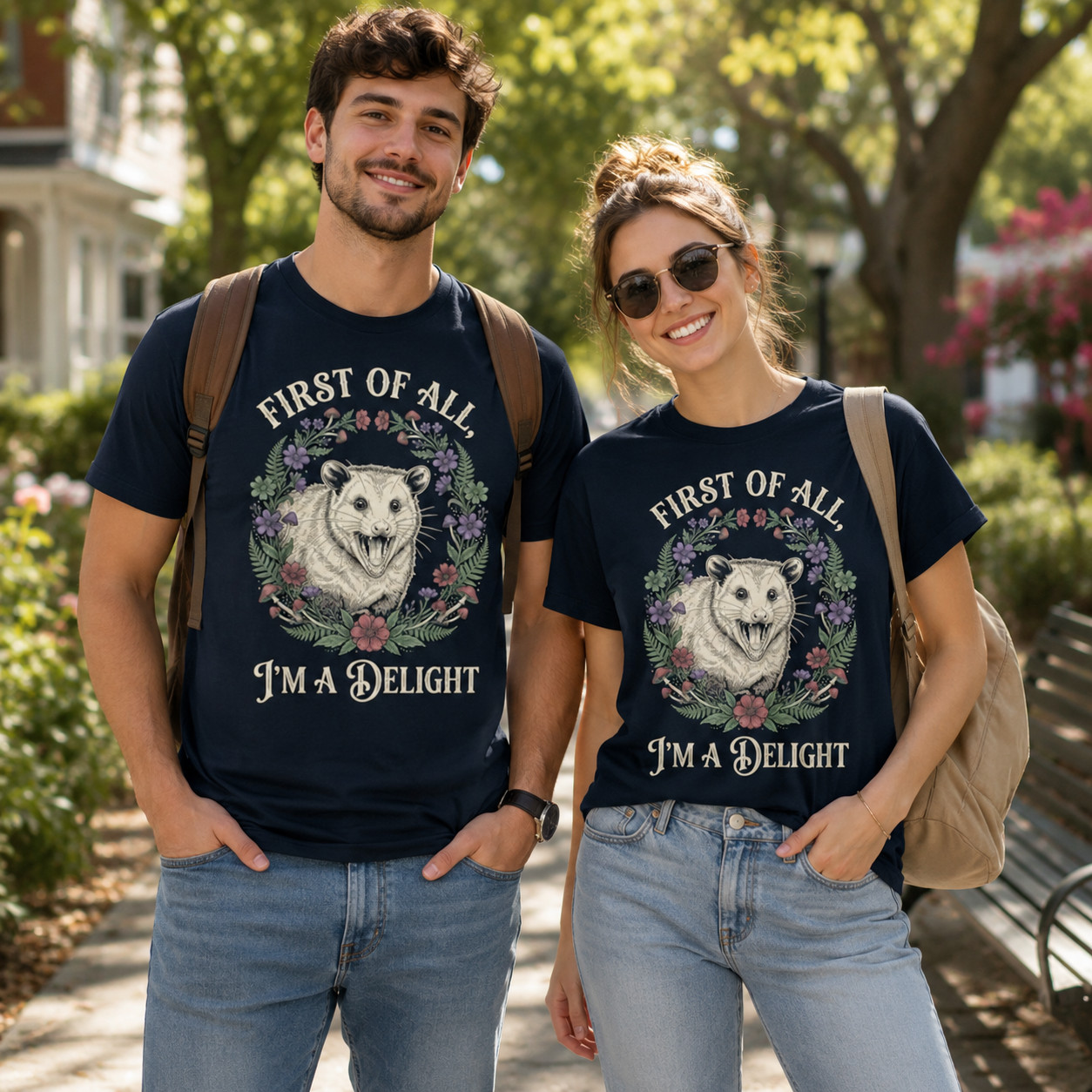 First Of All I’m A Delight Sarcastic Possum Opossum Vintage Women T-Shirt