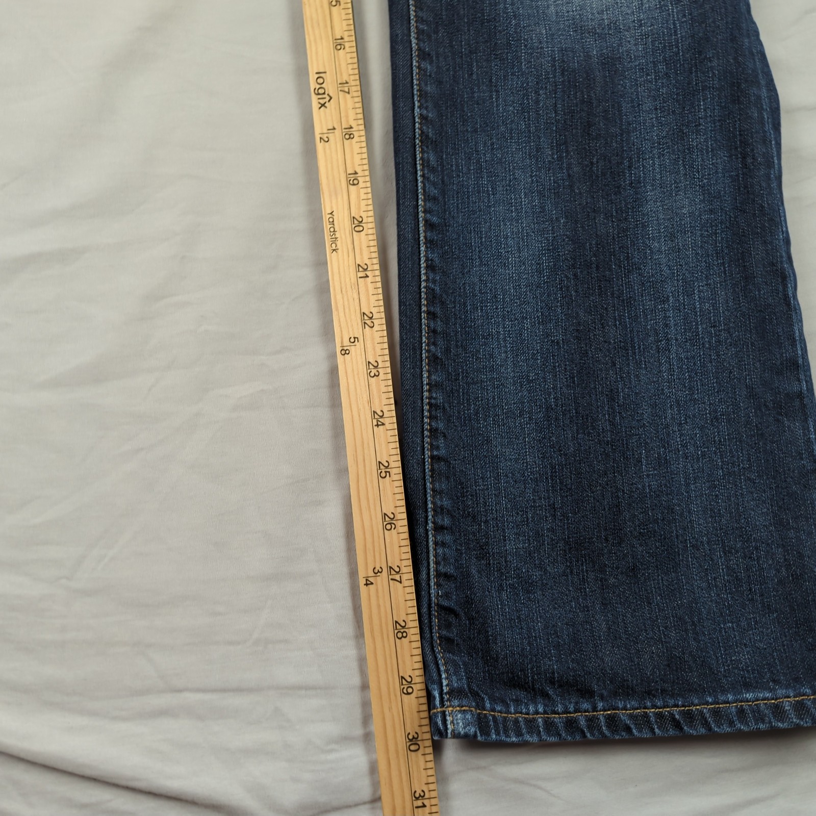 Express Jeans Mens 33×30 Blue Rocco Slim Boot Cut Stretch Casual Preppy Faded