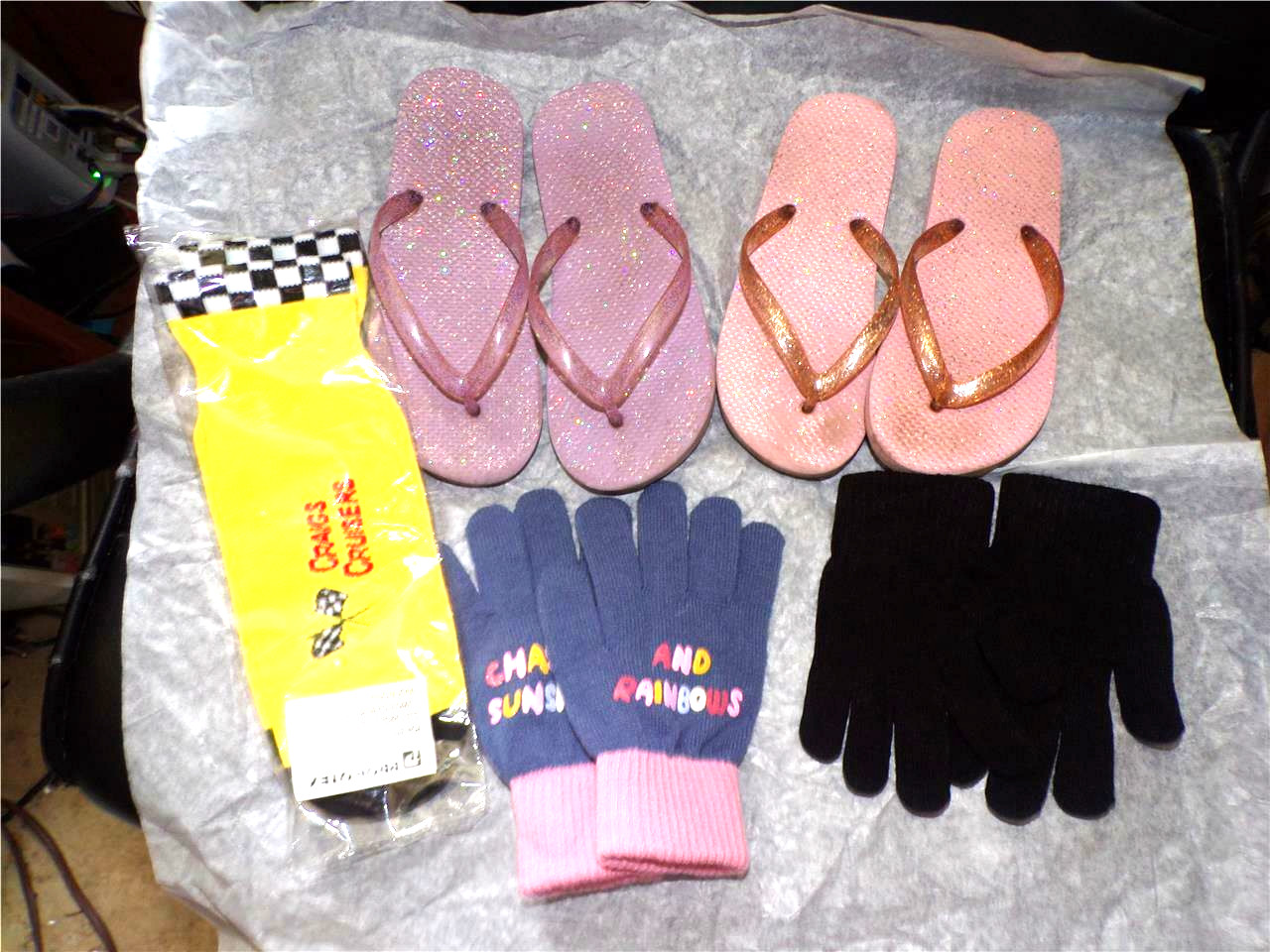 5 count deal Osh Kosh gloves 4-14 girls black gloves new Craigs Cruisers socks 2