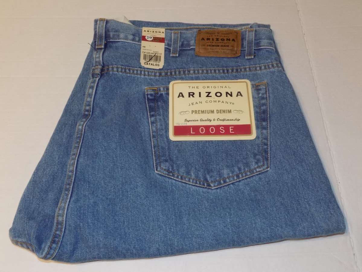 46″ X 29″ ARIZONA LOOSE FIT SLIGHTLY TAPERED LEG JEANS -BLUE- NWT
