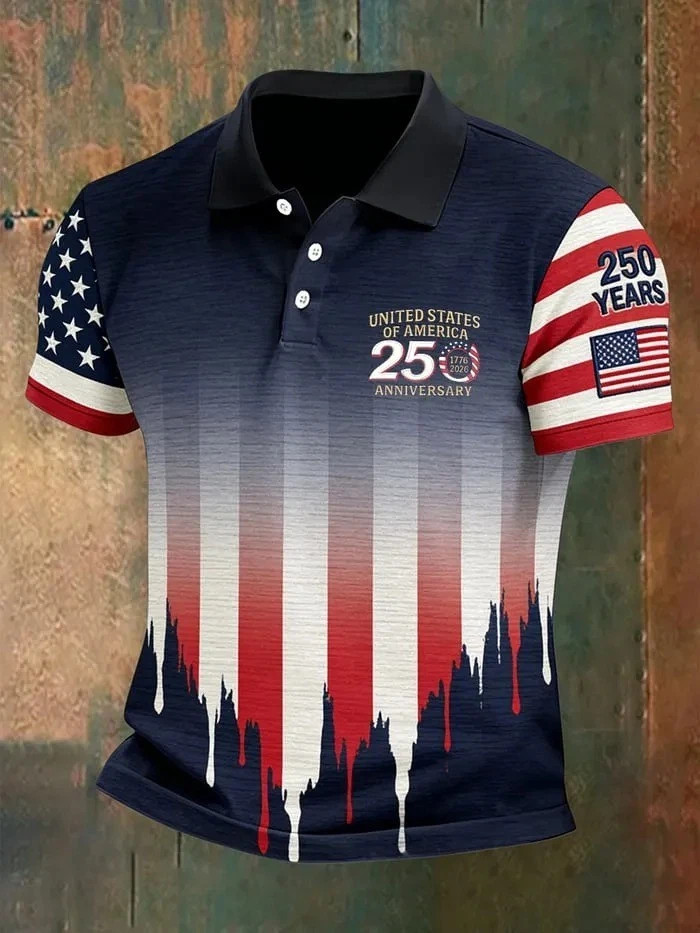 250th Anniversary Polo Shirt 1776-2026, 4th Of July American Flag Polo