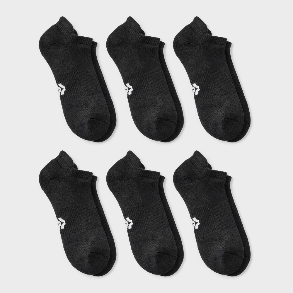 Men’s 6pk Tab Socks – All In Motion Black 6-12