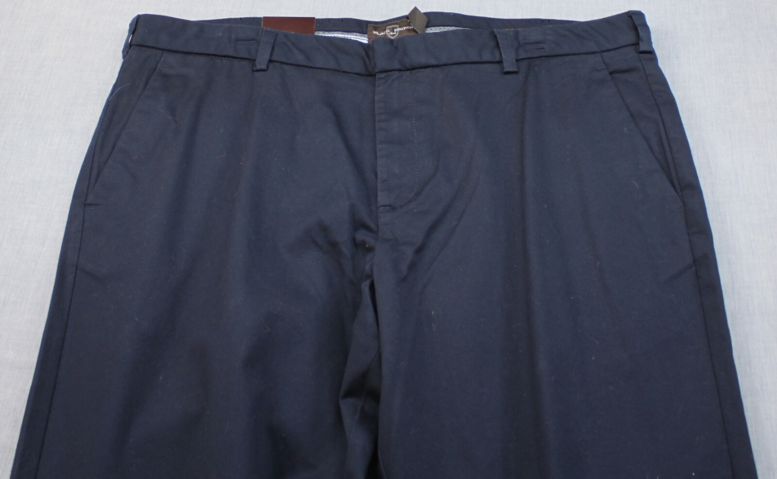 Black & Brown Logo Mens Navy Blue Stretch Tailored Fit Chino Pants NWT 38 x 32