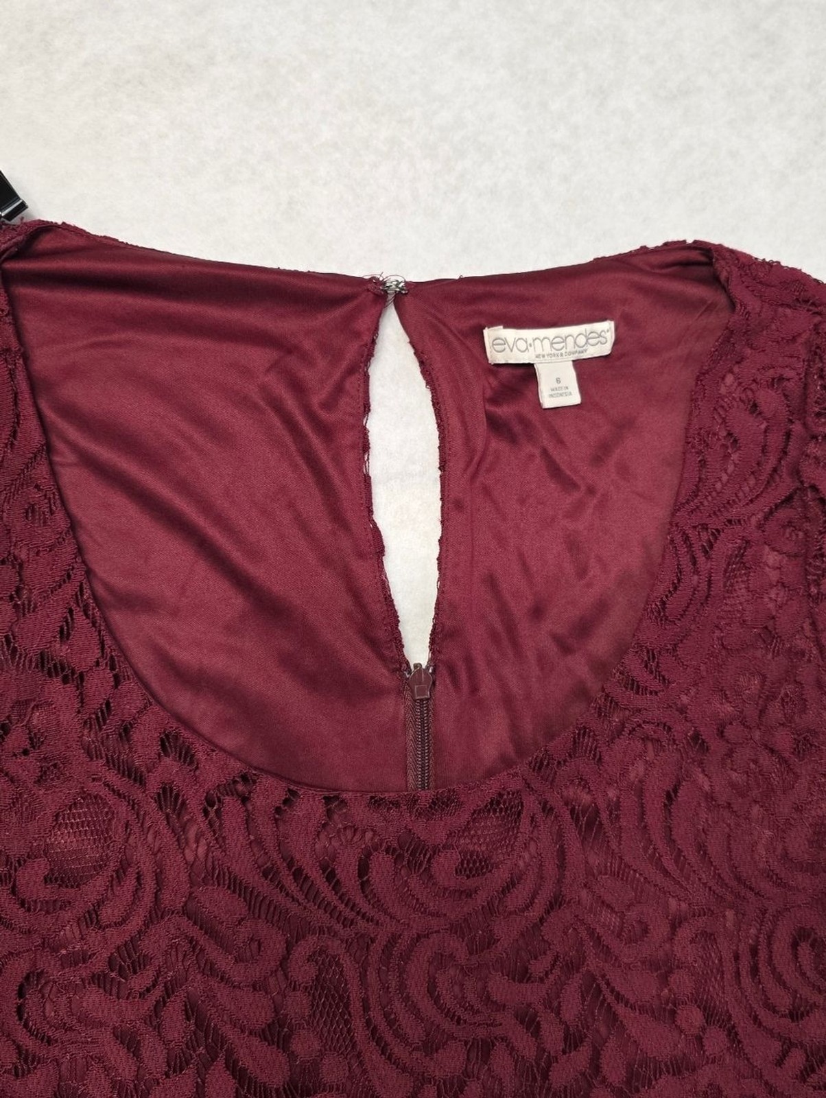 eva mendes for New York & Company Burgundy Lace Midi Dress