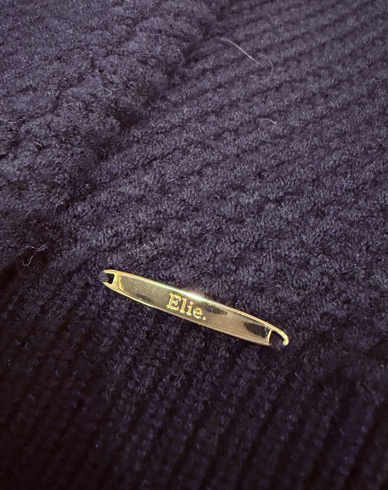 Elie Tahari College Navy/Ivory Quarter Zip Wool Sweater – Large NWT