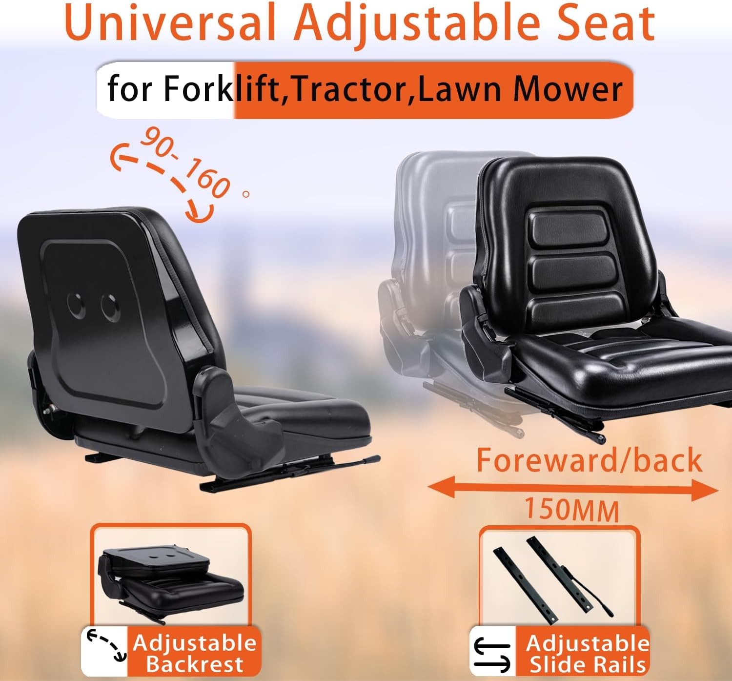 Universal forklift seats, tractor seats