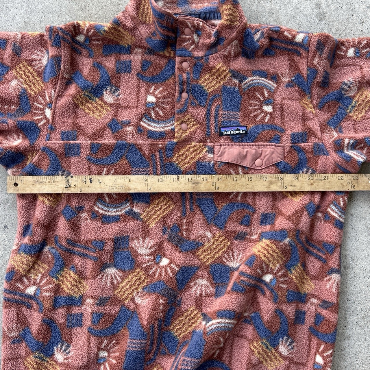 Patagonia Synchilla Snap on Fleece Pullover Canyon Block all over print