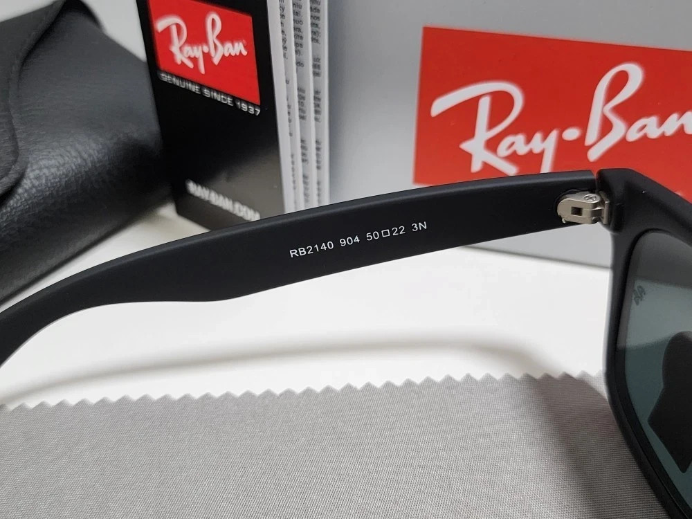 2026 New Ray-Ban RB2140 Wayfarer Sunglasses Black Frame Glass Gray Lens 50-22 mm