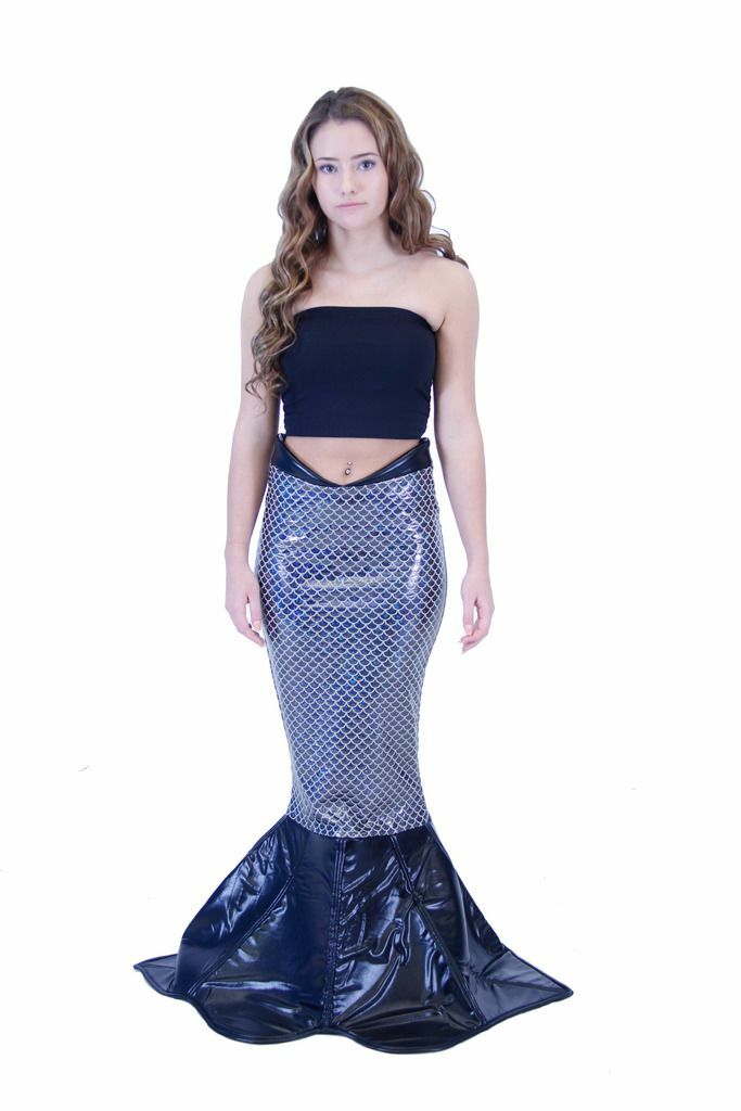 Women’s Magical Mermaid BLACK Sparkle Tail Halloween DELUXE Costume