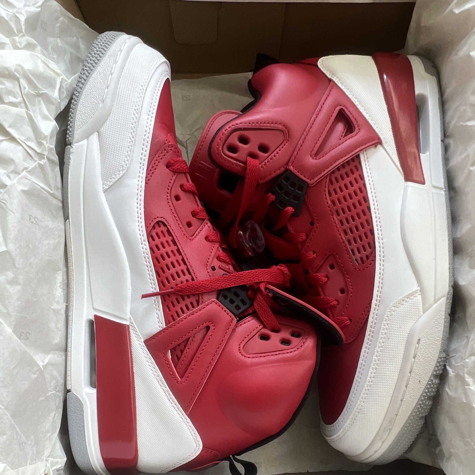 Jordan Air Jordan Mid Top Lace Up Red White Black Gray Men’s Athletic Sneaker