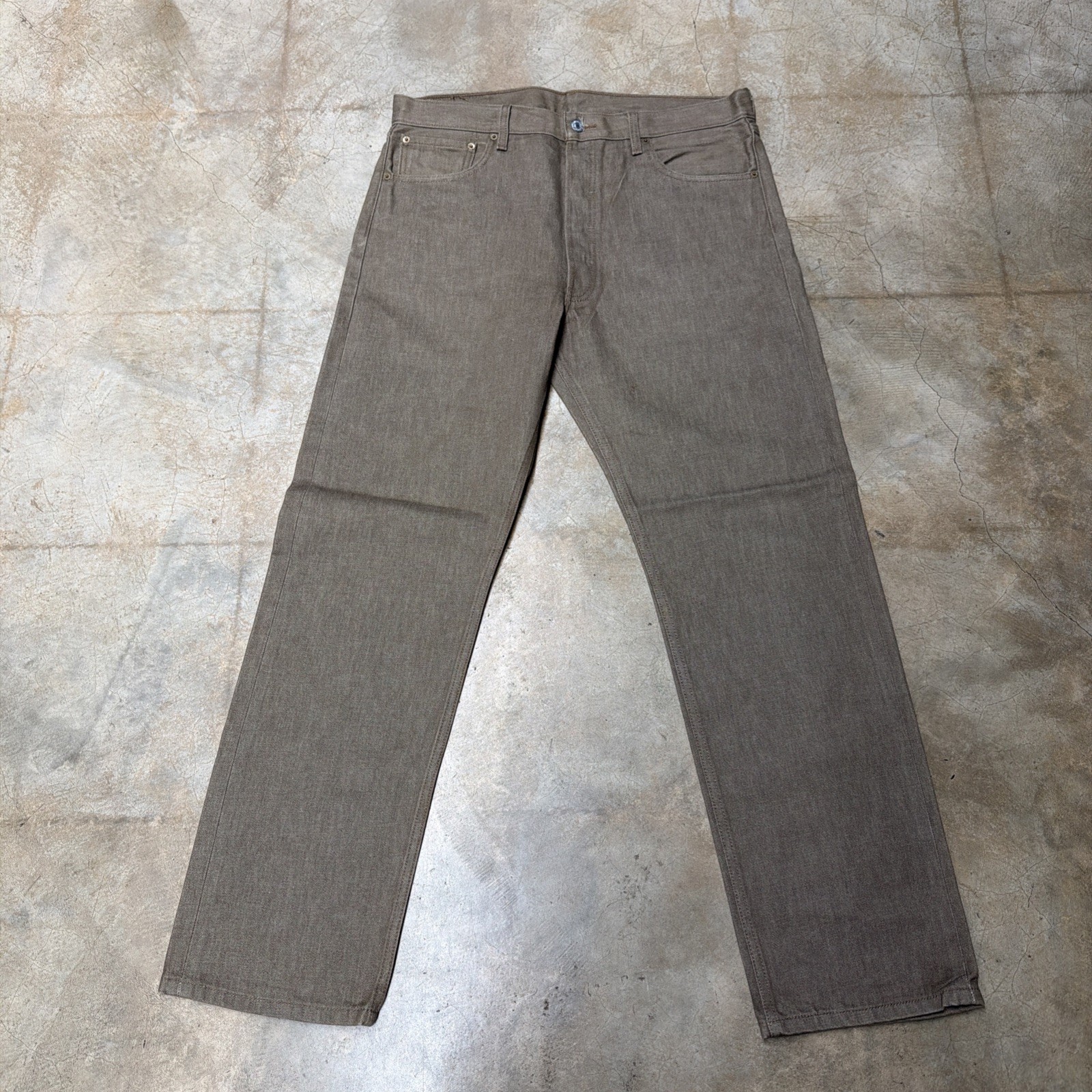 Levis Jeans Mens 501 XX 38×32 Brown Button Fly Denim Vintage 90s Straight Leg