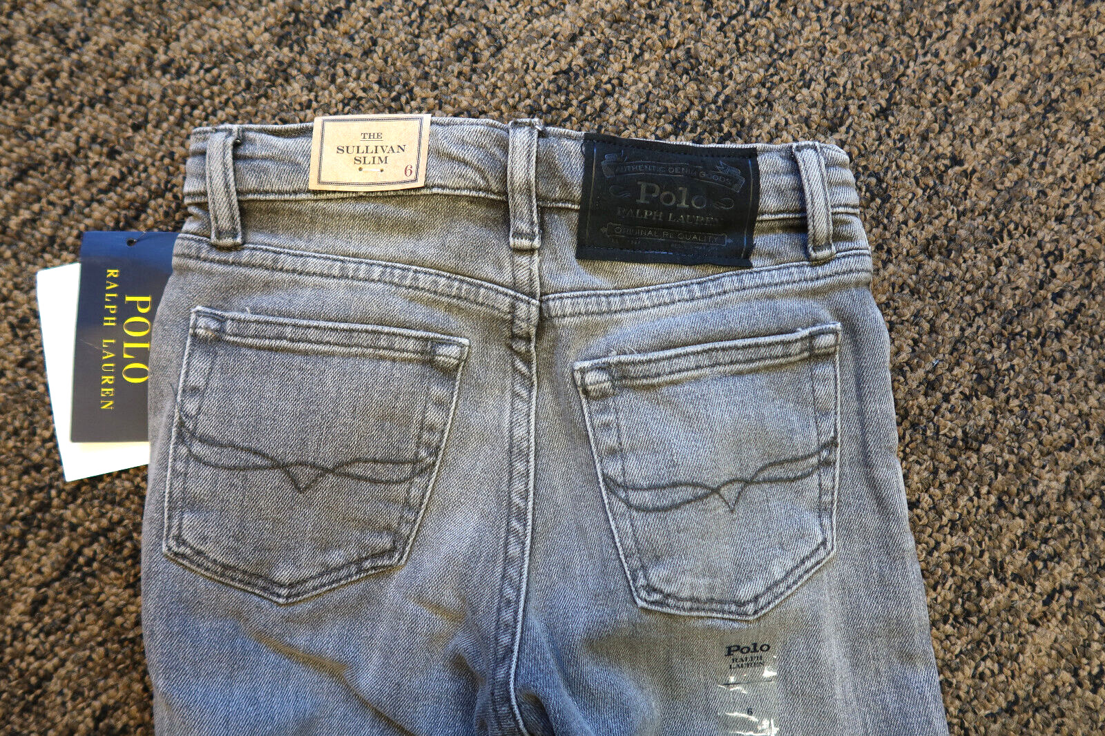 New Polo Ralph Lauren The Sullivan Slim Boy’s Jeans – Size 6 – Sadler (gray)