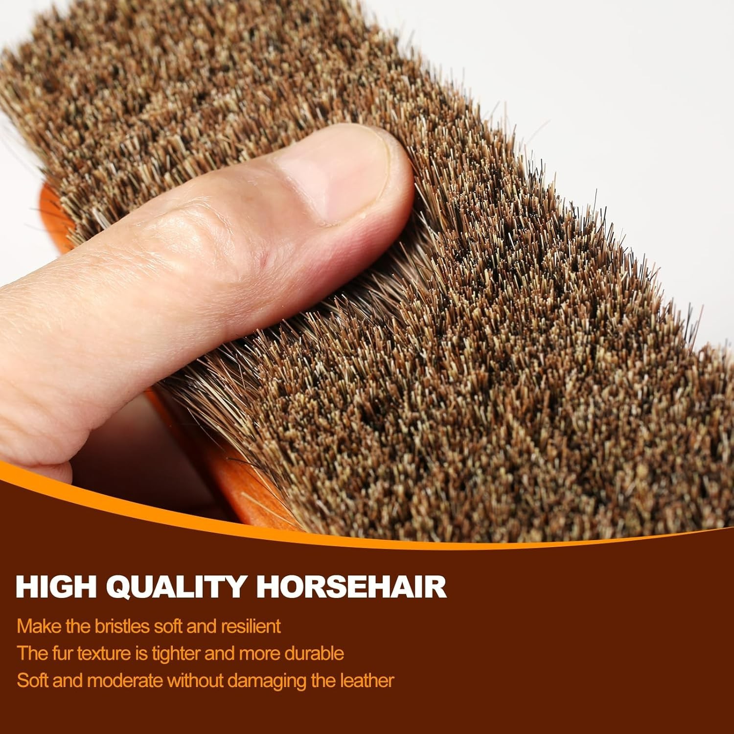 4 Pcs Shoe Brush, Boot Brush, Horse Hair Brush for Leather, Shoe Polish Brush.