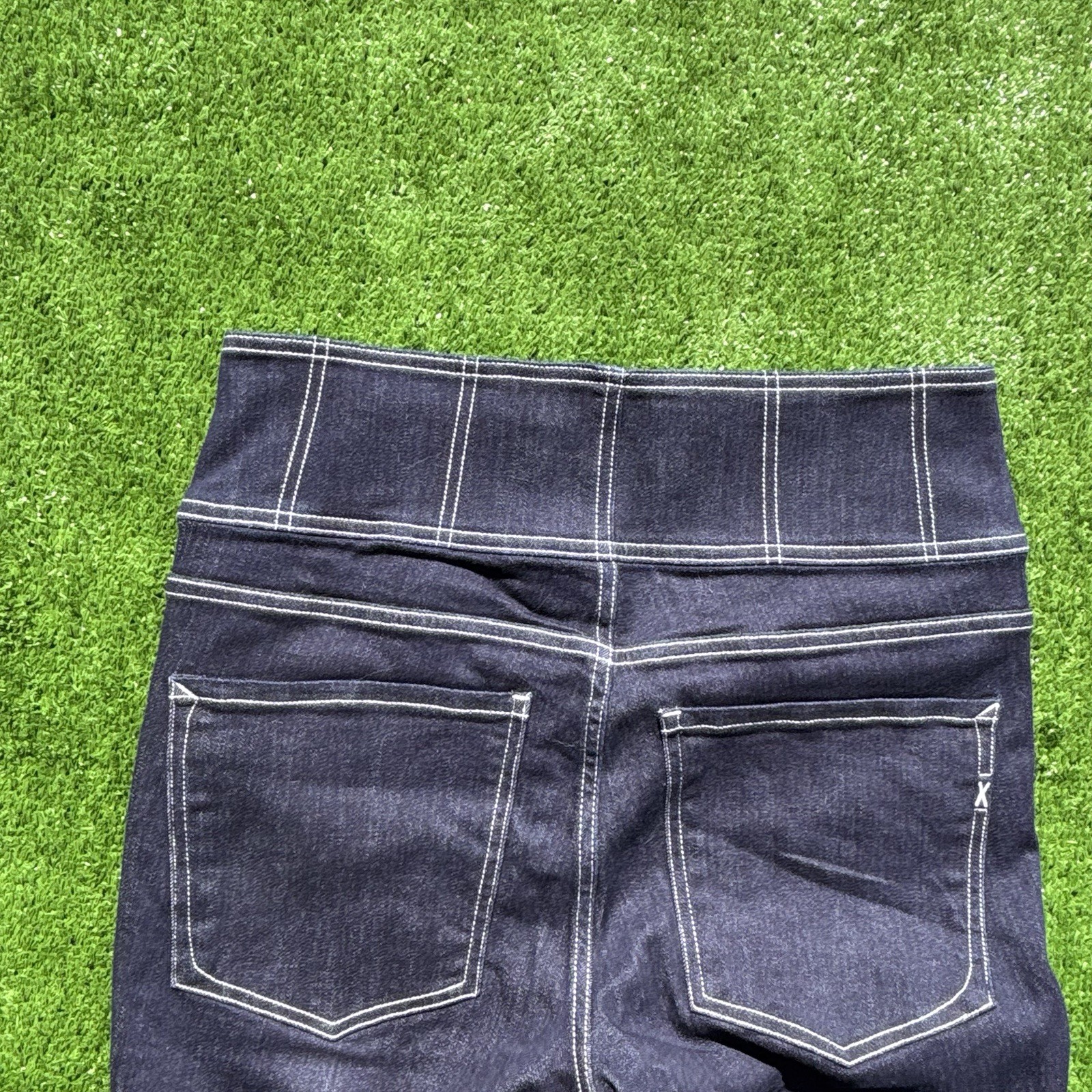 Express Dark Wash High Rise Button Fly Skinny Jeans Blue 5-Pocket Pockets