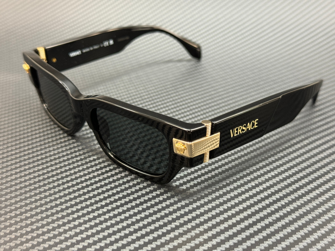 VERSACE VE4465 GB1 87 Black Grey Men’s 53 mm Sunglasses
