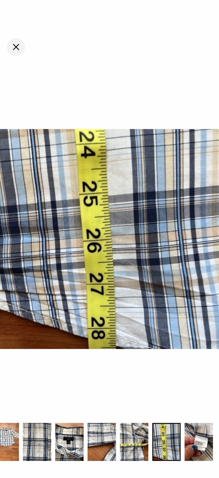 Banana Republic Men’s Plaid Button-Down Shirt Size Late 16-16.5