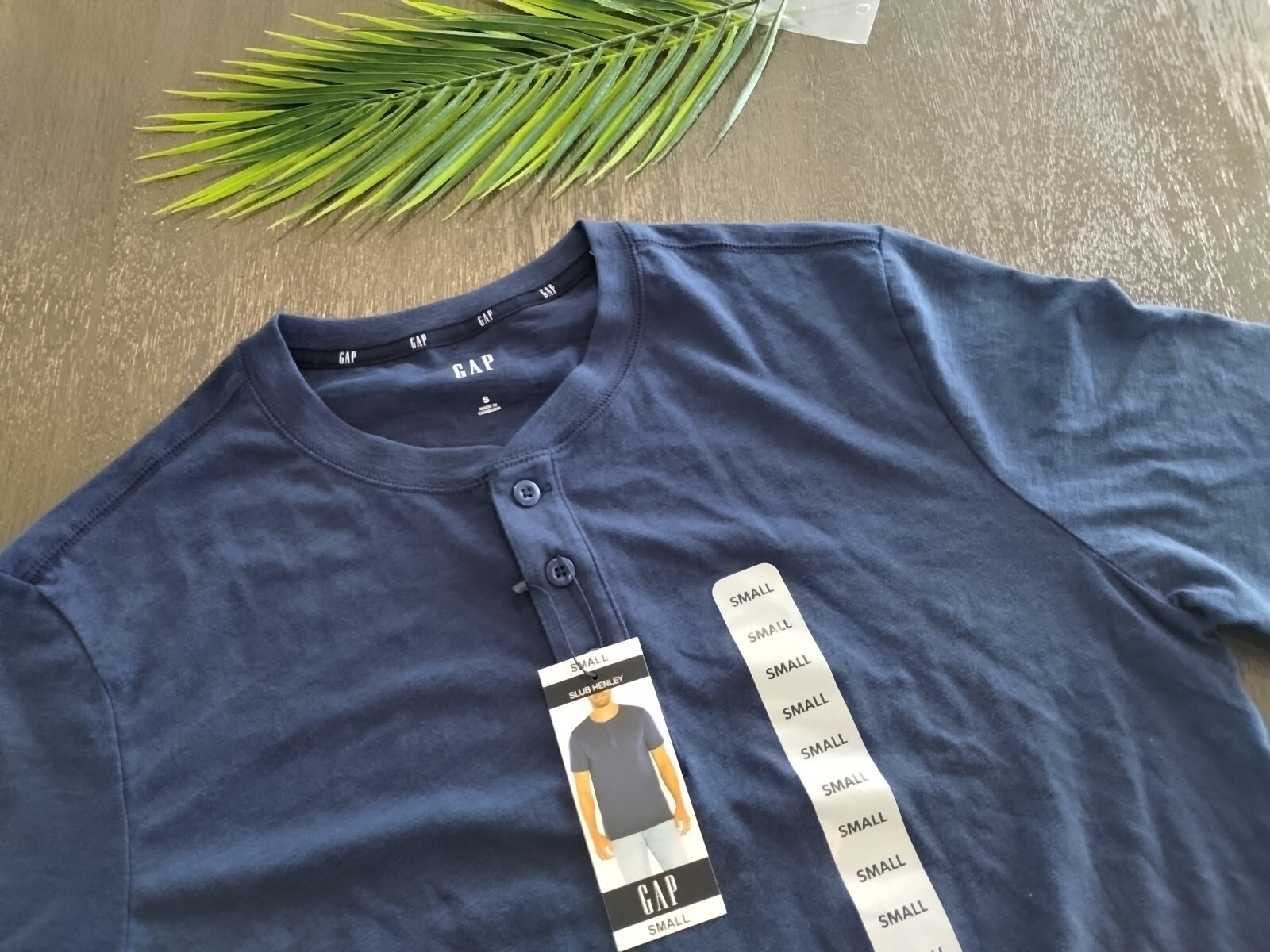 GAP Men’s Soft Slub Henley T-shirt (Size Small) Navy Blue Tee MSRP $34.95