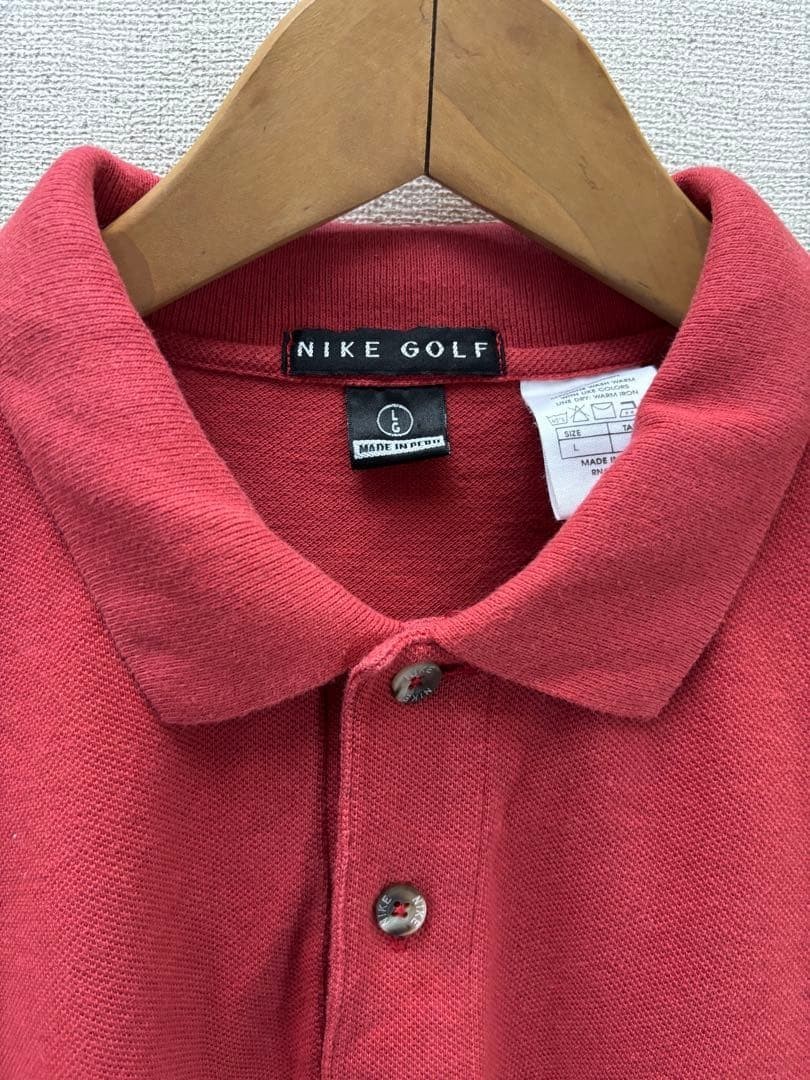 90s Vintage NIKE TOUR Polo Shirt L XL 2XL Terracotta Red Peru Pima Cotton Loose