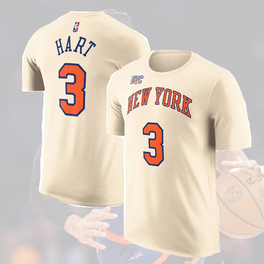 HOT! Josh Hart #3 New York Team 2026 Name and Number Fan Look Full Size