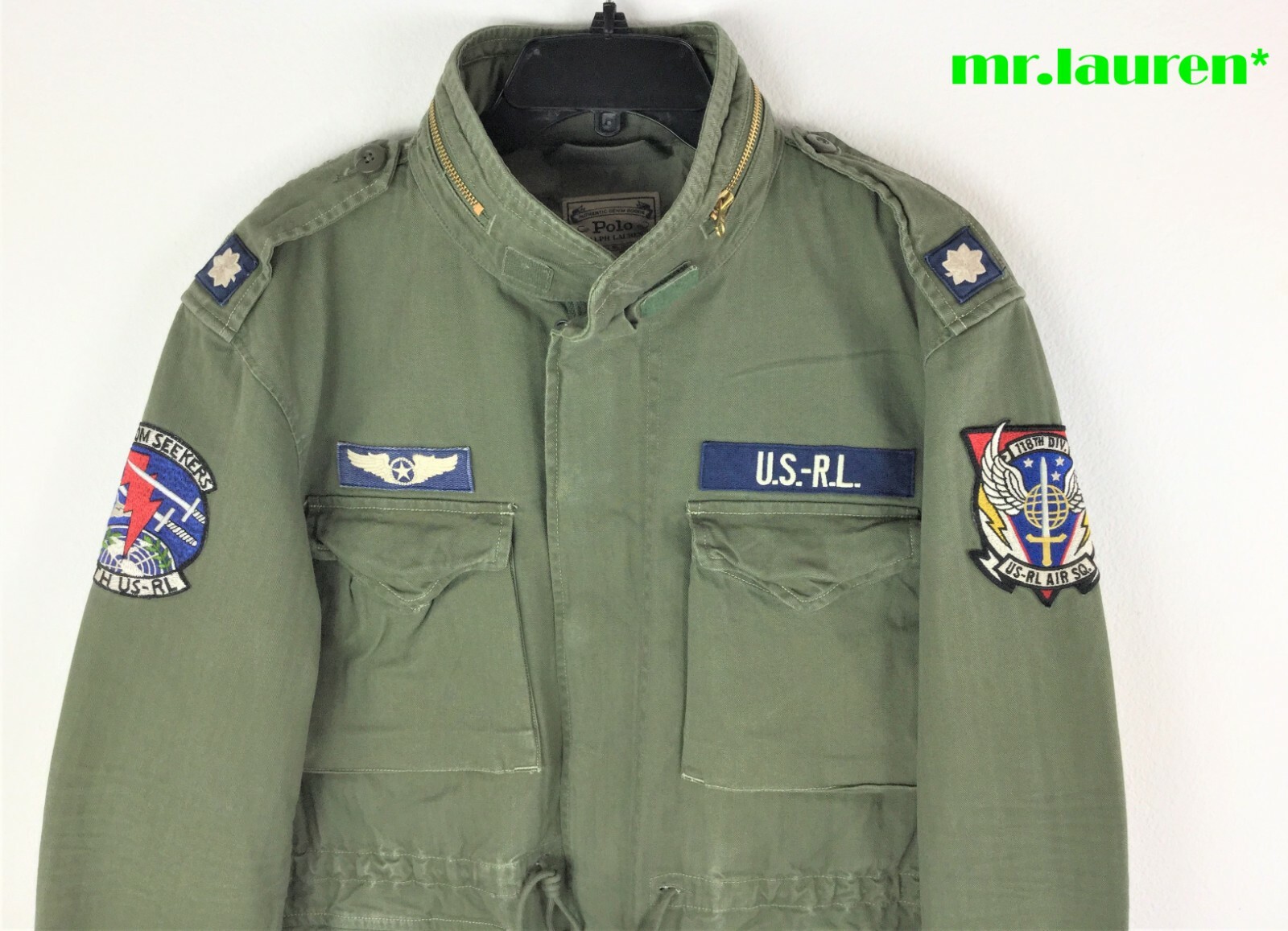 Polo Ralph Lauren Men Big & Tall M 65 Military Patch Combat Field Jacket Olive