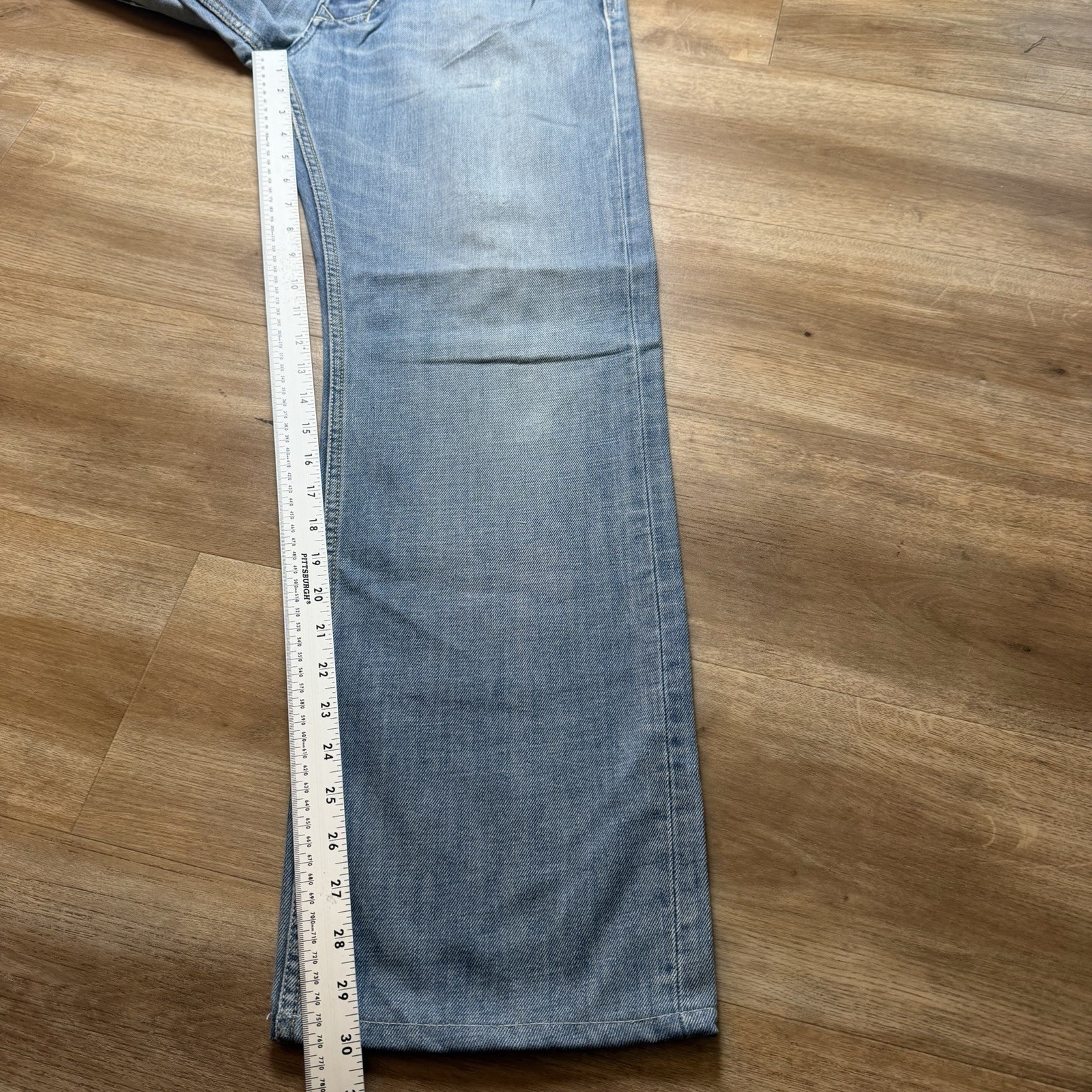 Diesel Larkee Jeans Men 33×30 Light Wash Straight Leg Distressed Denim 008AT
