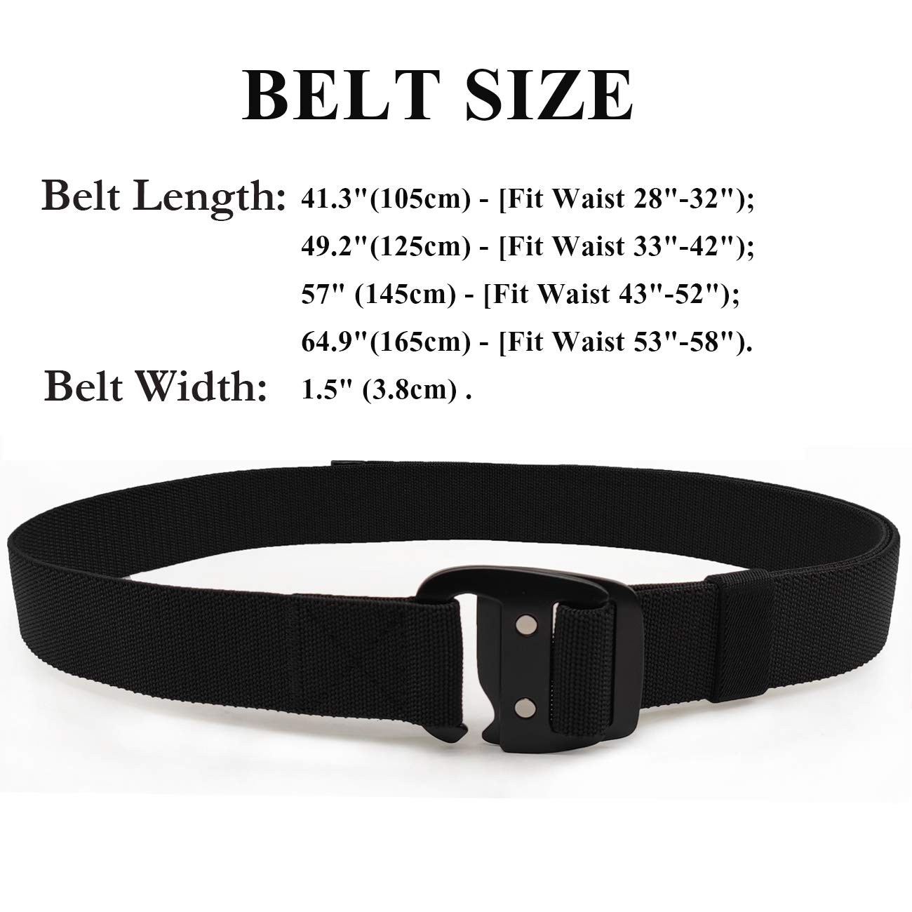 Mens Tactical Belt, Military Elastic Stretch Heavy Duty Riggers Belt, Quick-R…