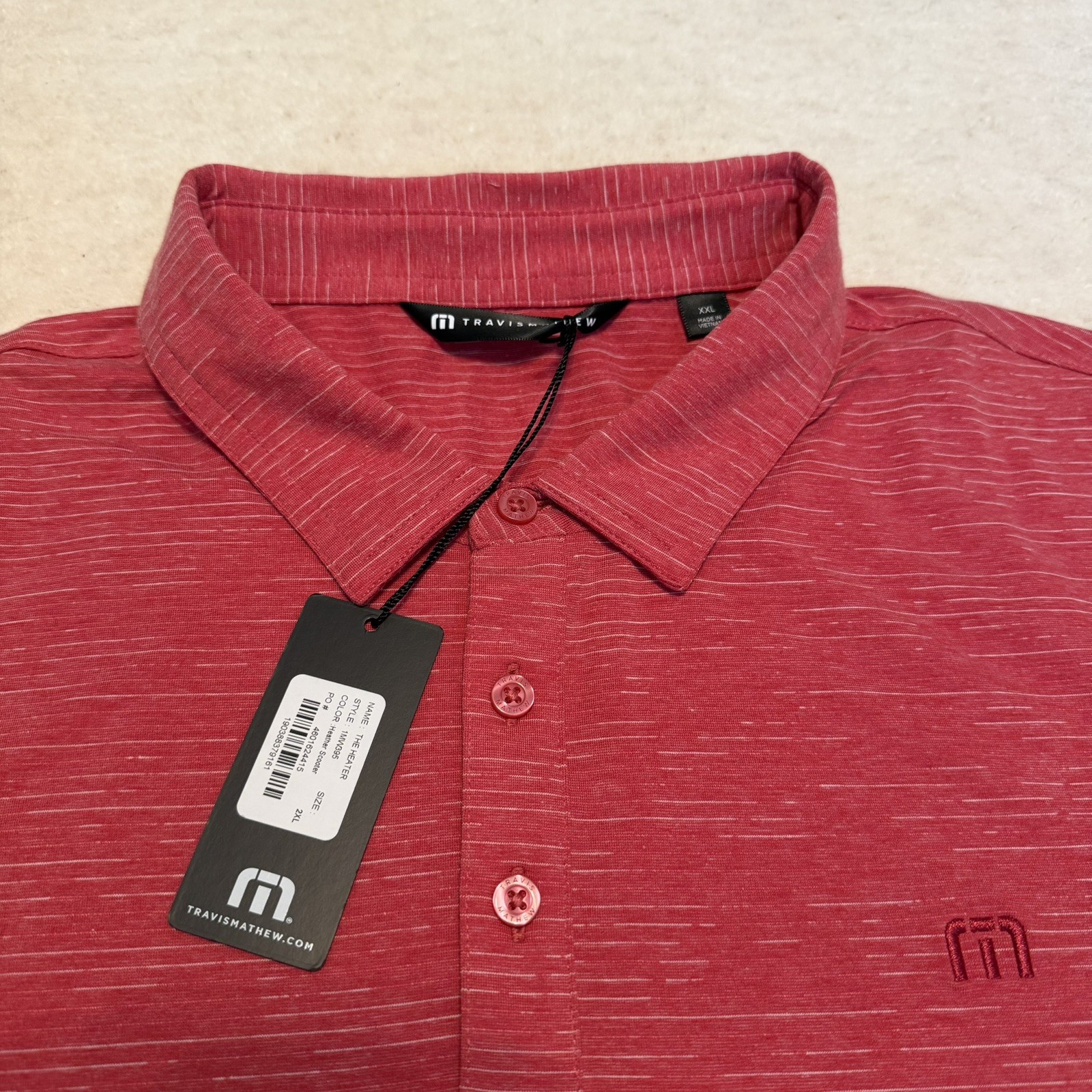 Travis Mathew The Heater Series Polo Scooter Red Mens Size 2XL XXL NWT Golf