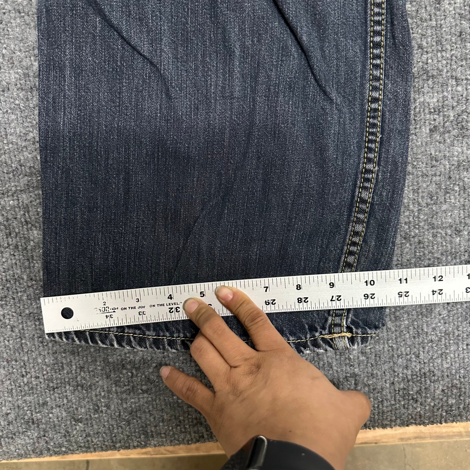True Nation Jeans Mens Size 44 Blue Relaxed Fit Cotton Denim Straight Leg Casual
