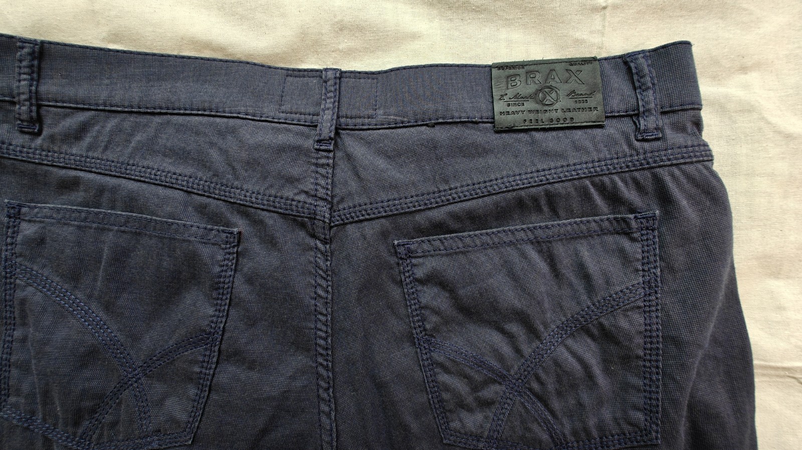 Brax Cooper Fan MTWA Pants Mens 38×36 Blue Straight Leg Stretch Cotton Trousers