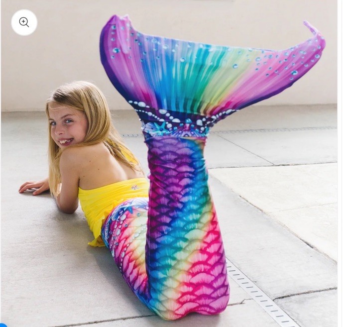 NEW Fin Fun Mermaid Tail & Monofin for Swimming, Beautiful Rainbow Size L XL