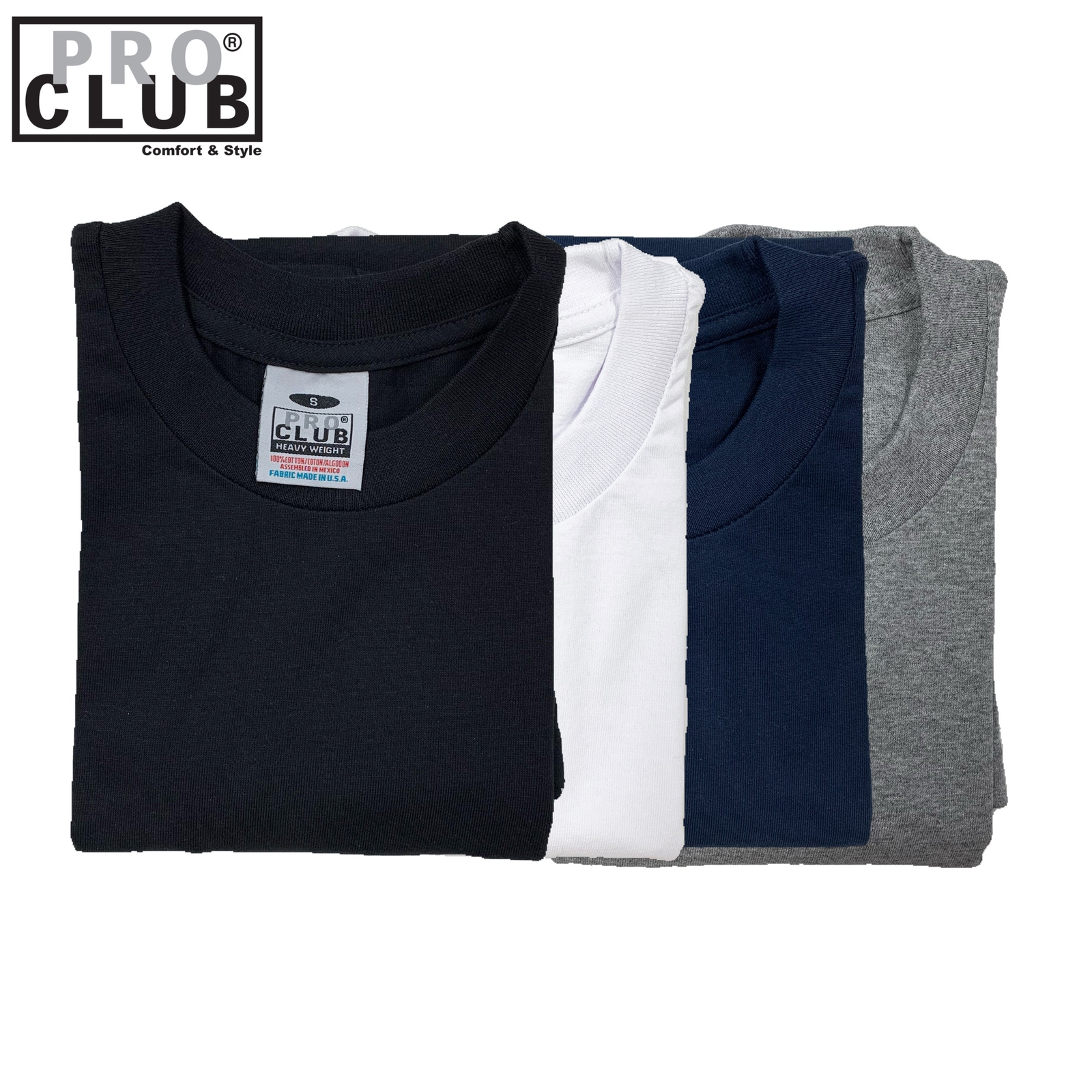 Pro Club Men’s Heavyweight Cotton Short Sleeve Crew Neck T-Shirt
