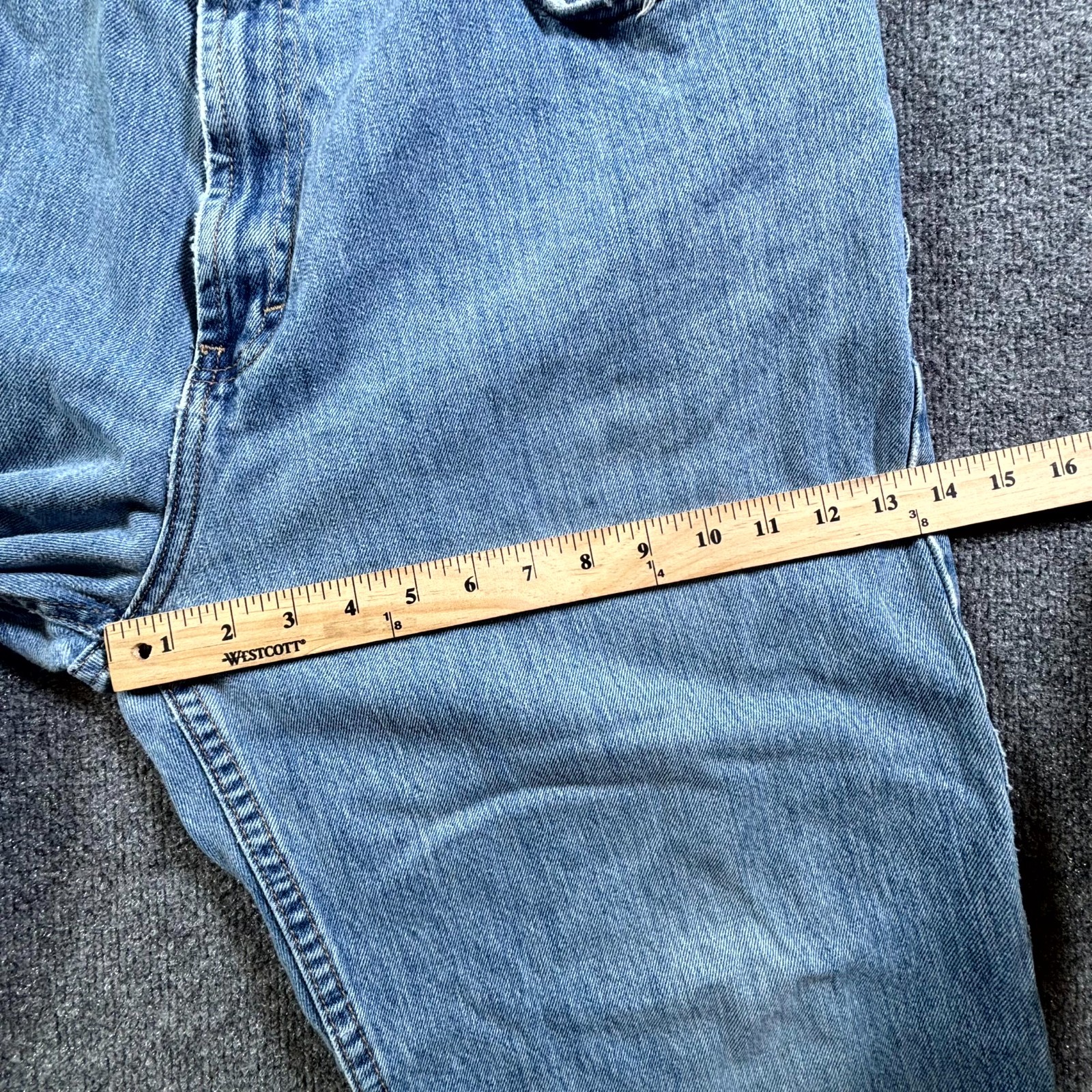 Kirkland Tapered Jeans Men’s 40×30 Blue Cotton Denim Faded Distressed Workwear