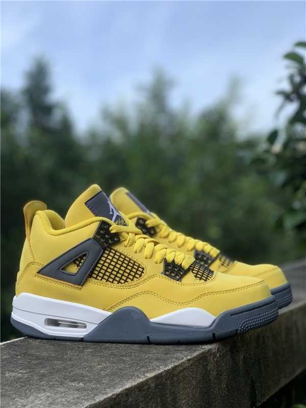 Jordan Air Jordan 4 Retro “Lightning” Tour Yellow Gray 2021 Men’s Size 8-12
