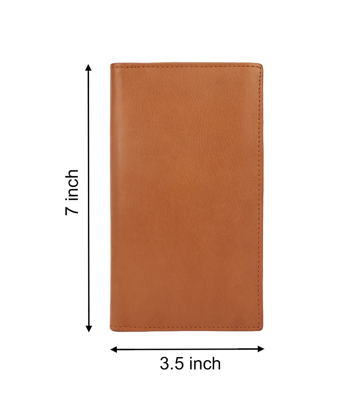 Leatherboss Genuine Leather Checkbook Credit Card Holder Money ID Holder, Tan