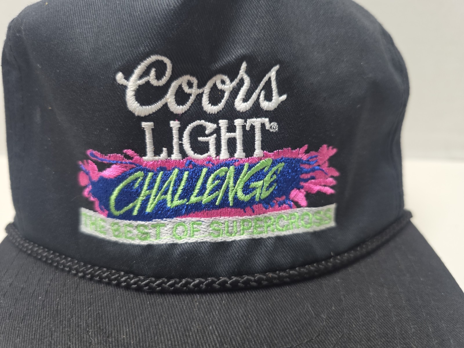 Vintage 1990s Coors Light The Best Of Supercross Black Strapback Hat Cap