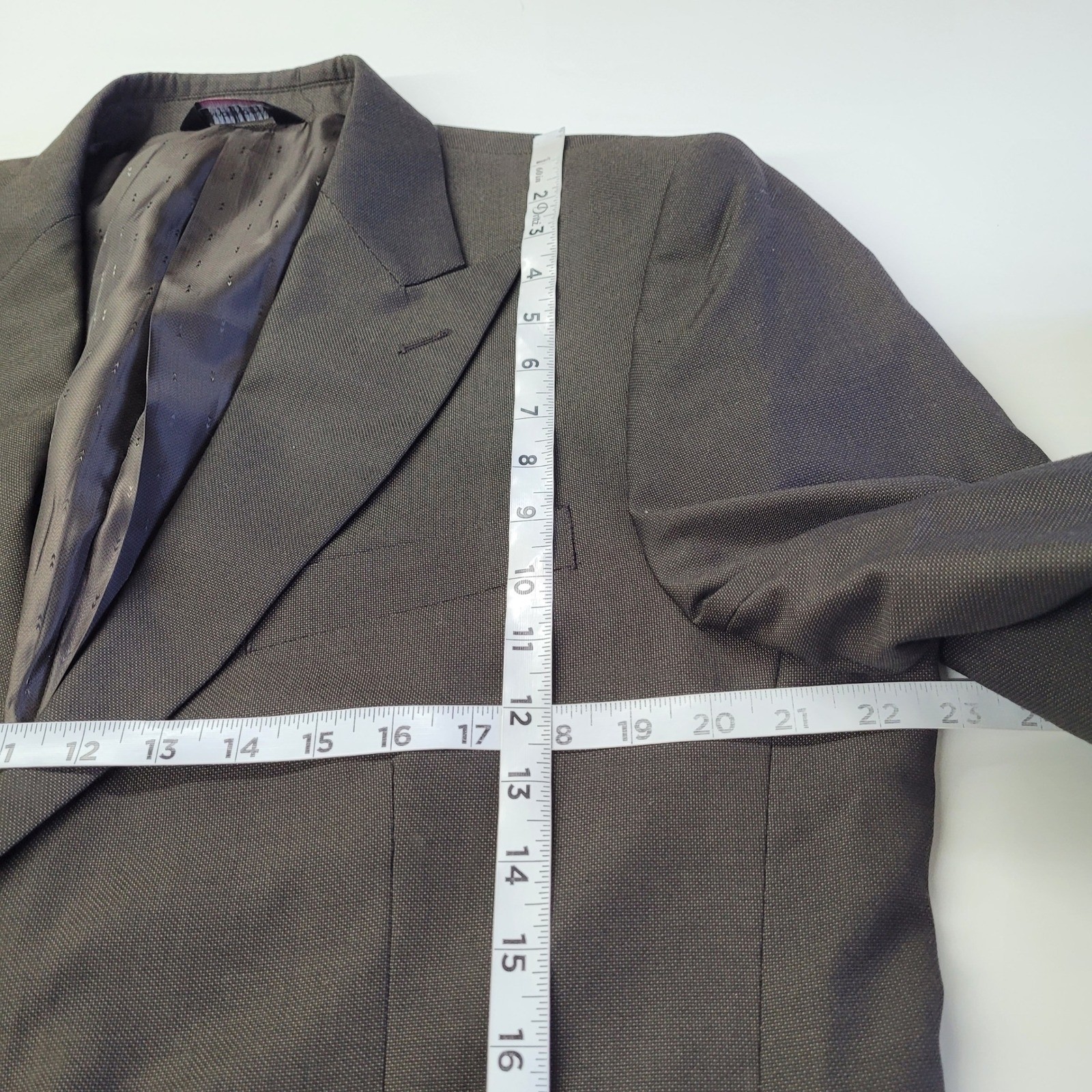 Lineage Milano Roma Men’s 43R Blazer 37R Pants Brown Two Piece Suit