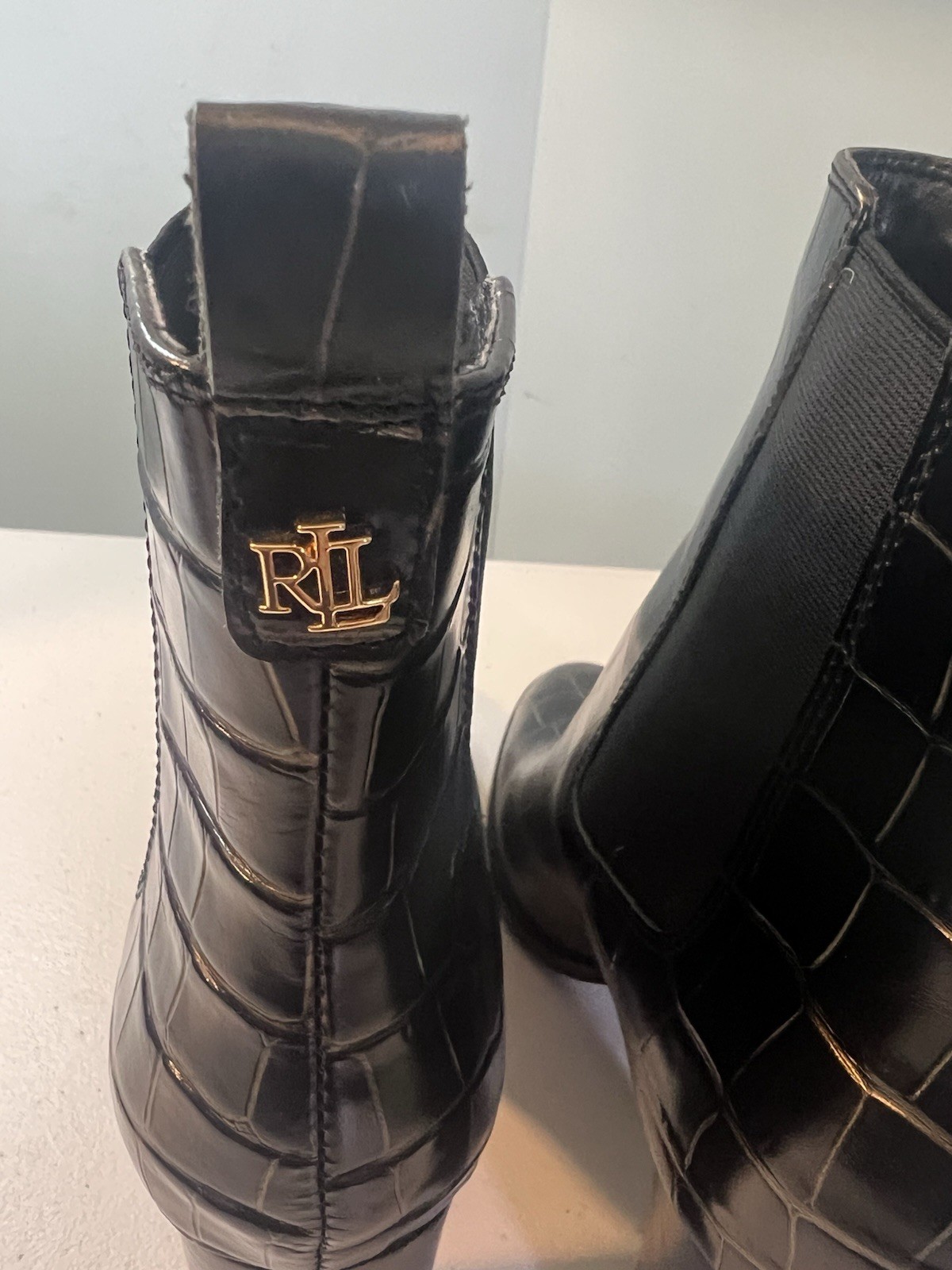 LAUREN Ralph Lauren Mylah Fancy Bootie Black/Modern Gold Women Size 11