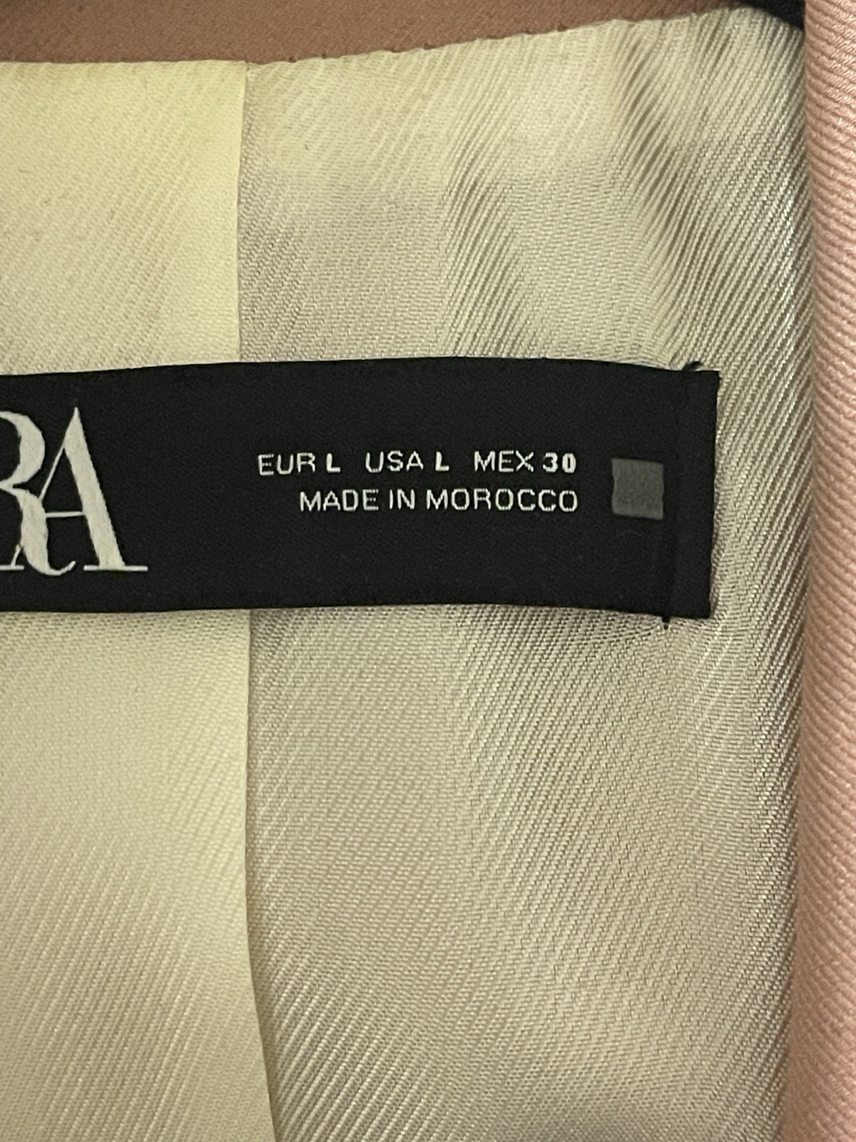 ZARA Women’s Pink Double-Breasted Lined Notch Lapel Blazer Jacket Size L