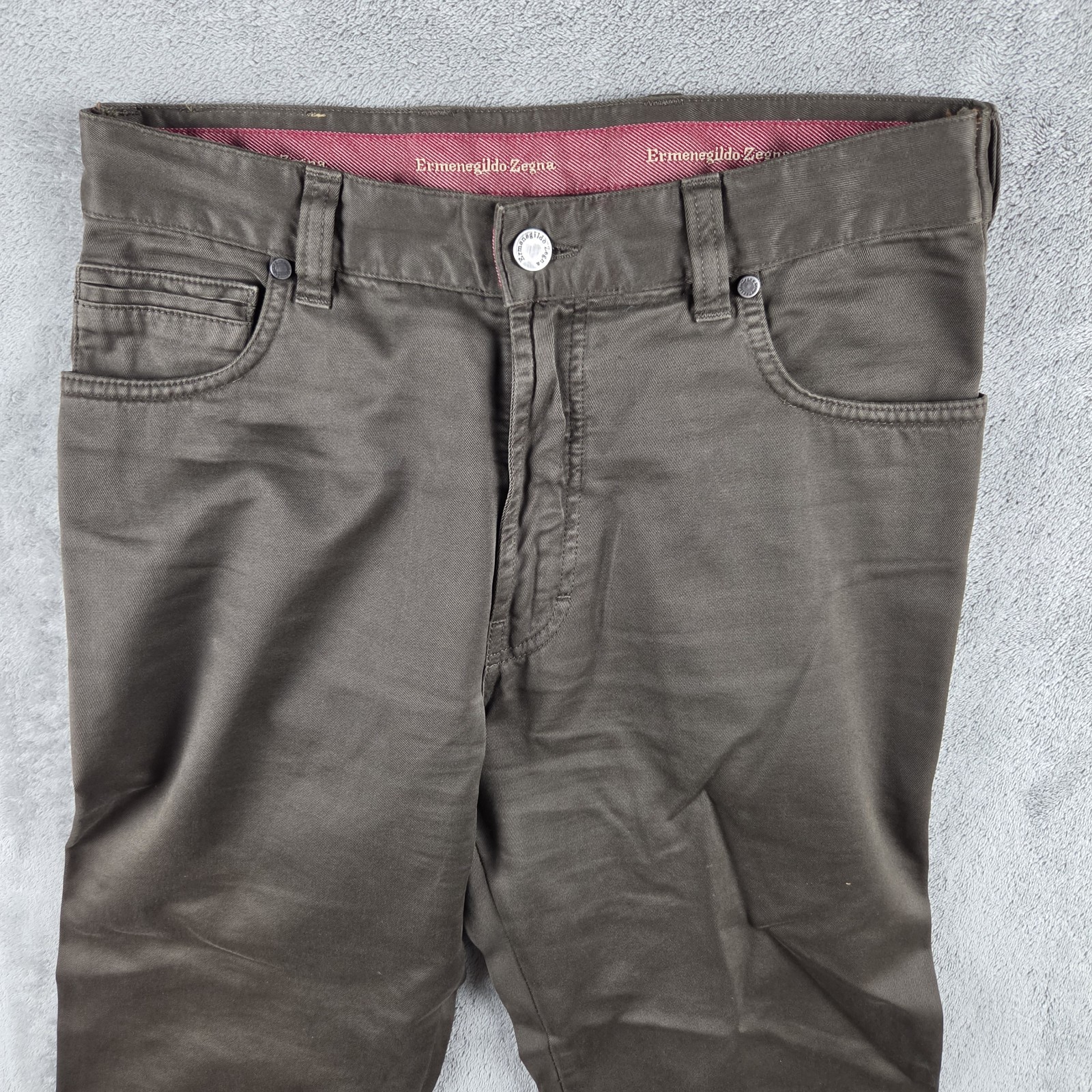 Ermenegildo Zegna Brown Straight Chino Pants Mens 32(28×27.5) Made in ITALY