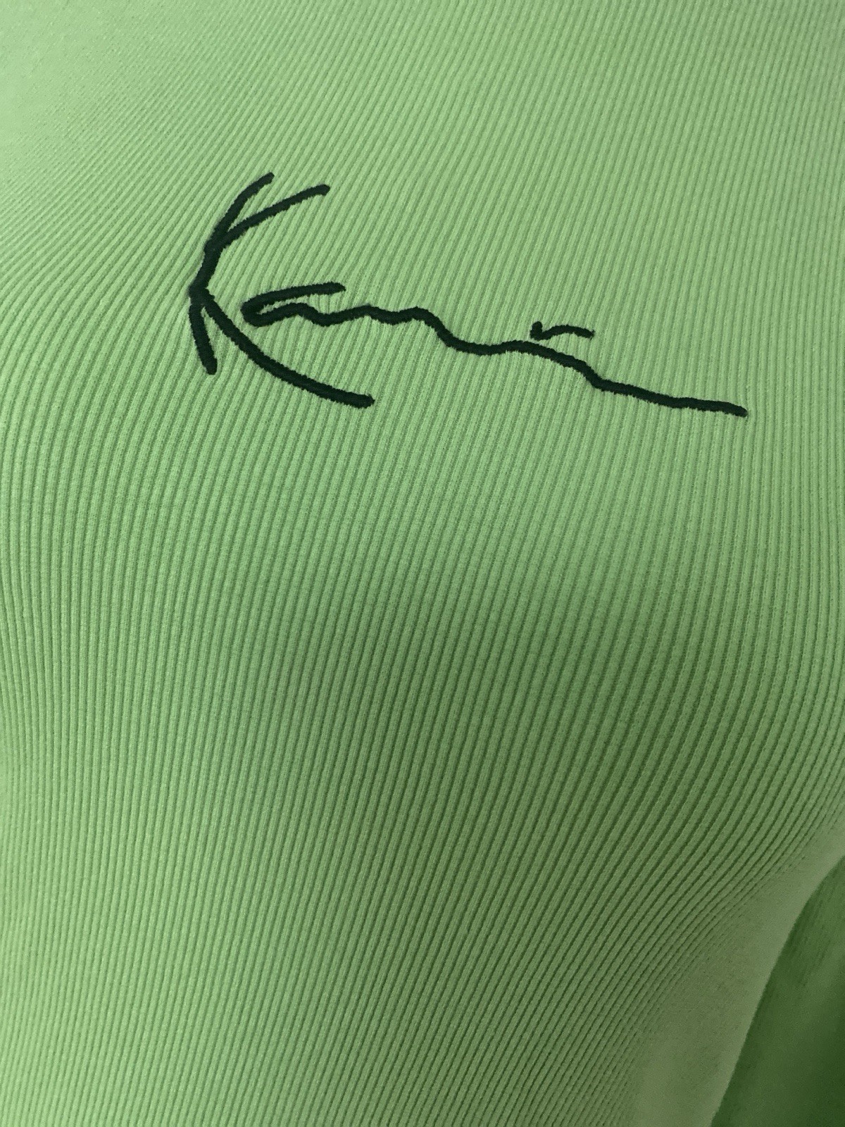Karl Kani Sweater Green M 38 Retro Sport Turtleneck Girl Neon Party Stretchy