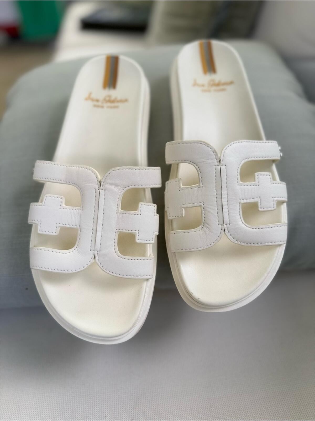 Sam Edelman Valeri Platform Slide Sandals – Modern Ivory, Size 10