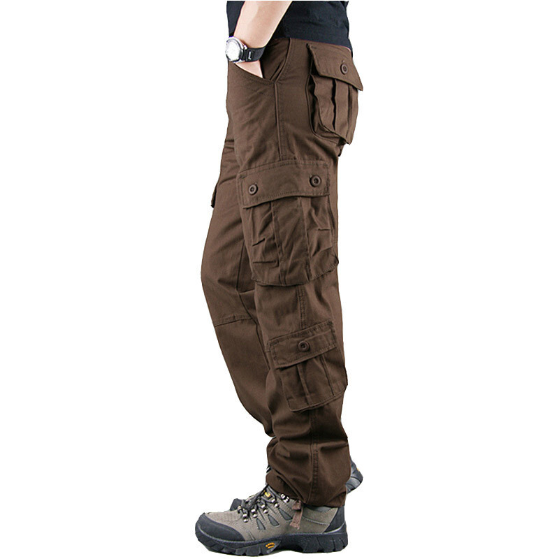 Mens Cargo Work Pants Relaxed Fit Tactical Camo Combat Trousers with 6/8 Pocket