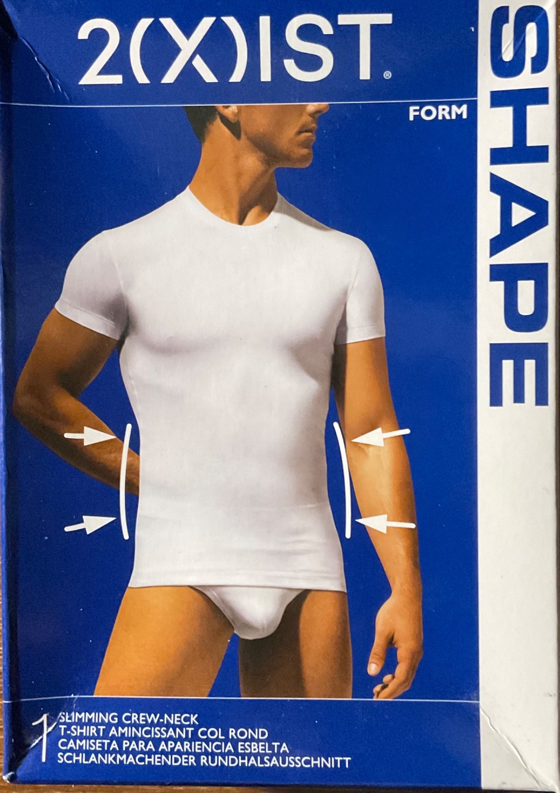 2(X)ist Shape Slimming Crew-Neck T-Shirt White Small Size New (Box is damaged)