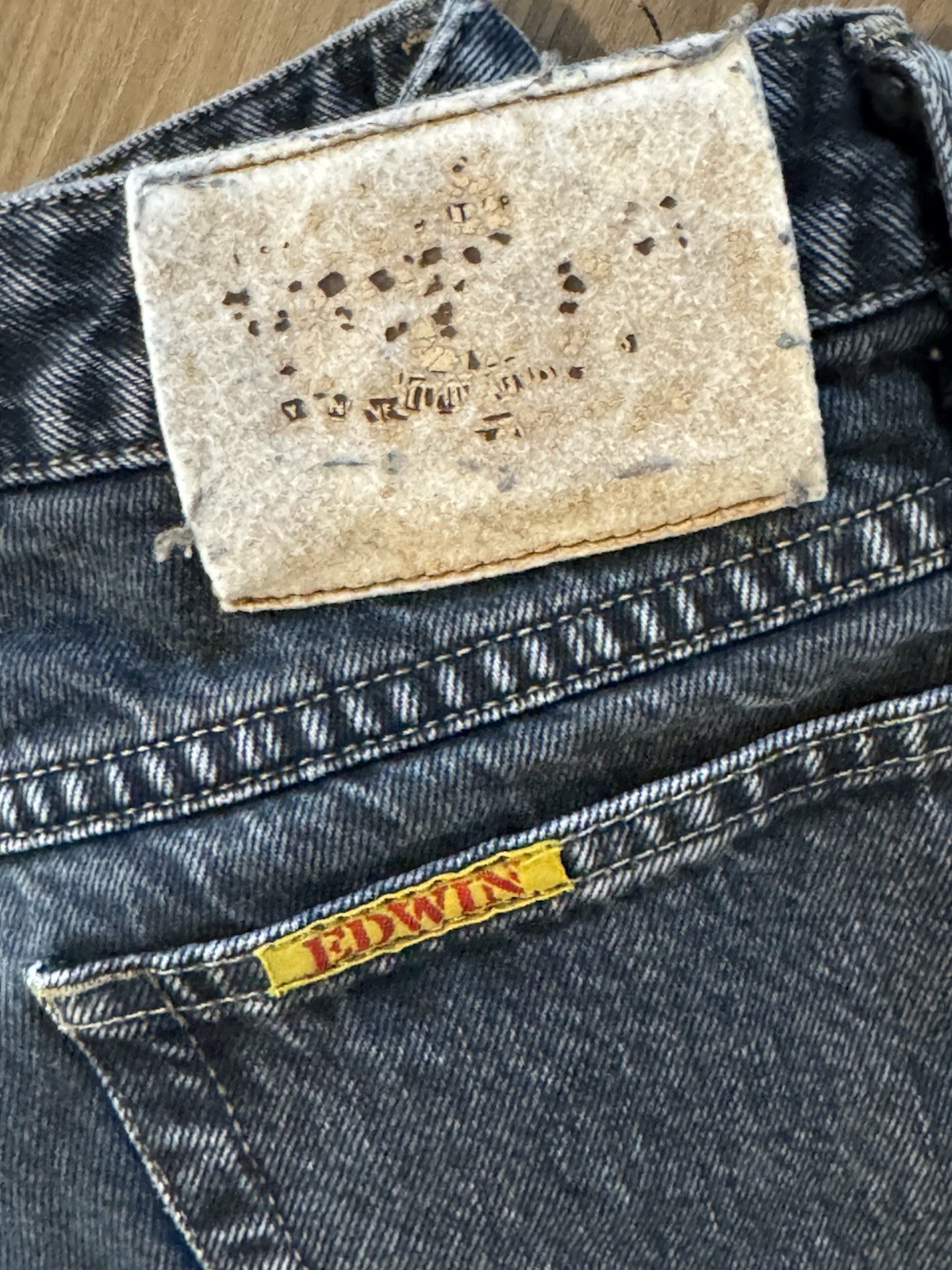 Edwin Vintage LA Slim Japan Jeans Dark Wash Tapered Leg Denim Faded 32×32