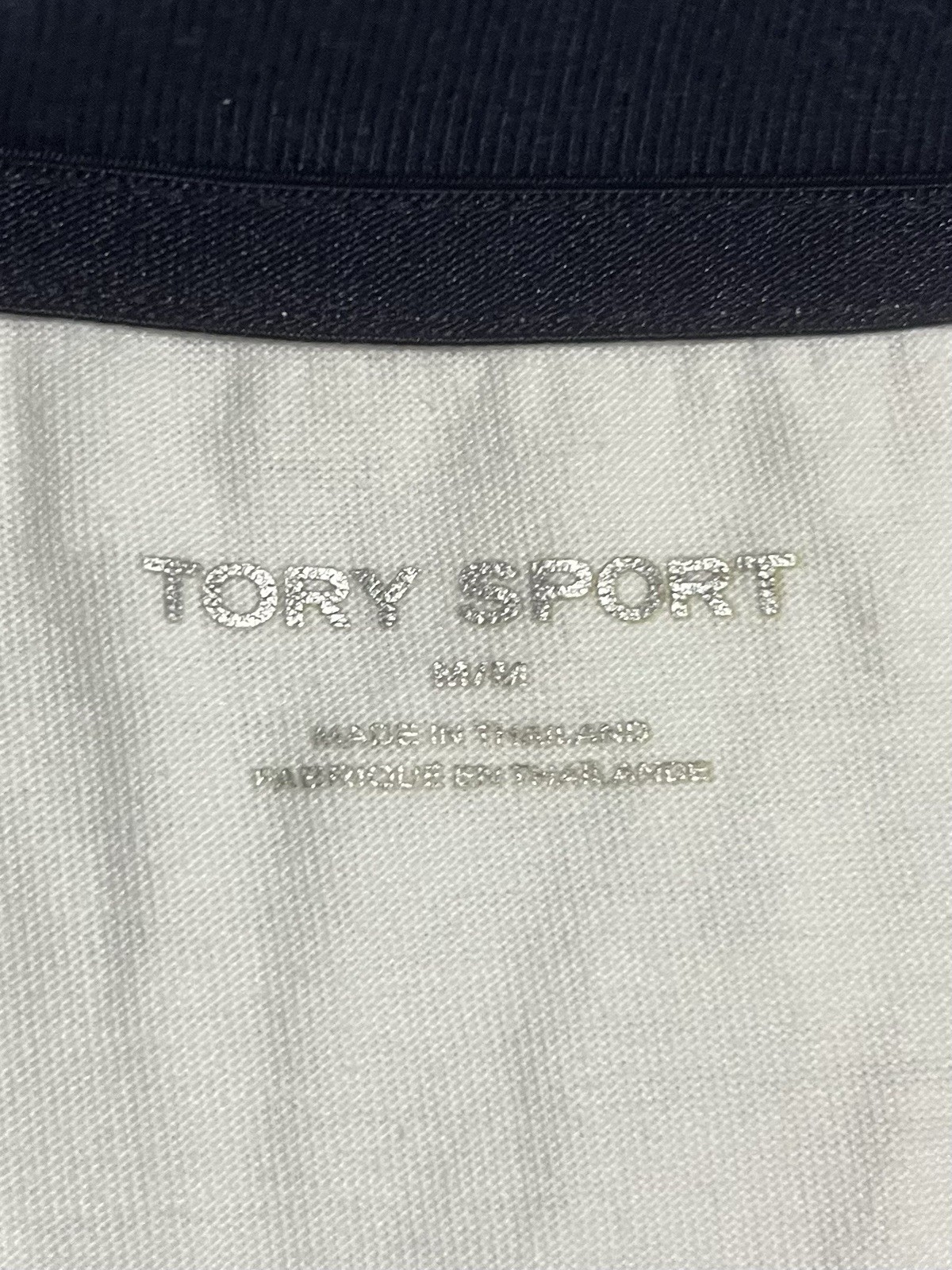 Authentic Tory Sport Flocked Love Ringer T-Shirt in White/Navy