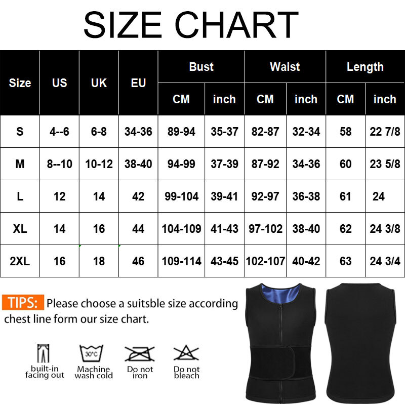 Men Body Shaper Sauna Sweat Vest Workout Tank Top Abdomen Reducer Waist Trainer