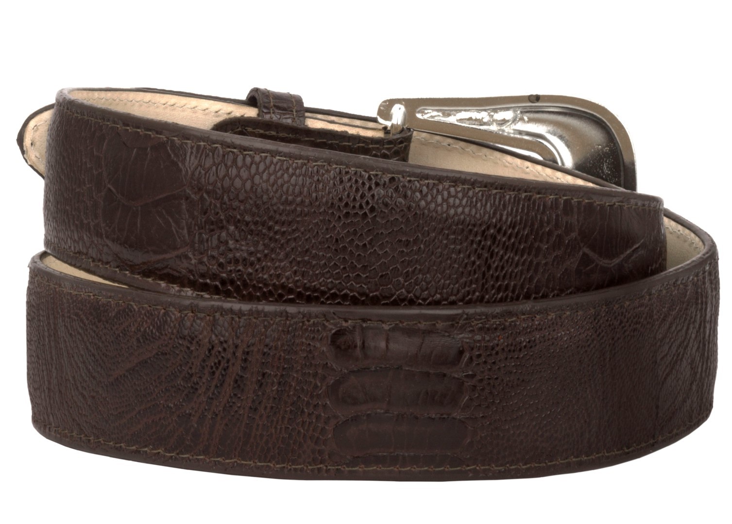 Western Wear Belt Brown Ostrich Foot Leg Print Leather Rancho Cinto Hombre
