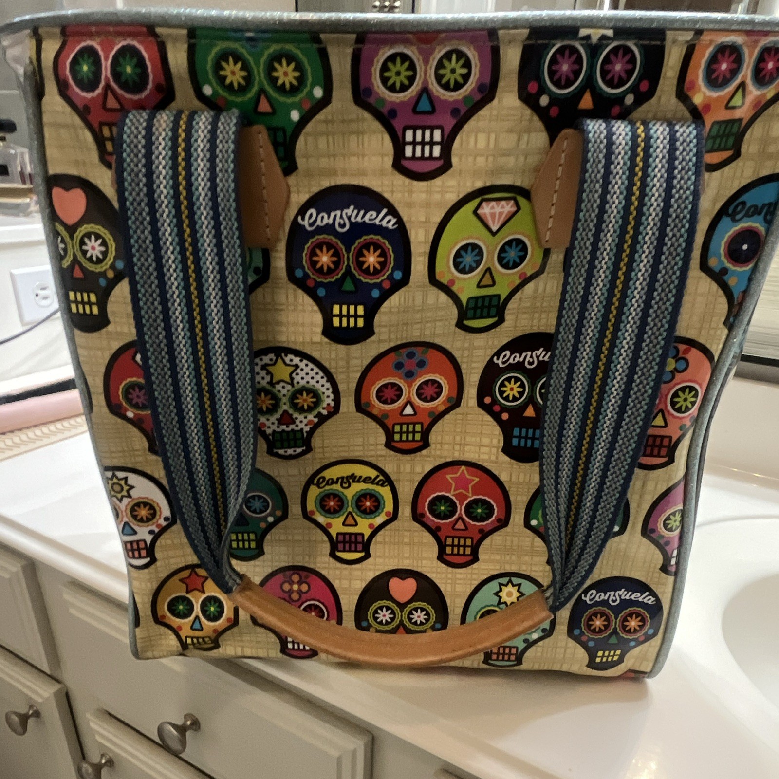Consuela Classic/Large Tote Bag Multicolor Sugar Skull Print